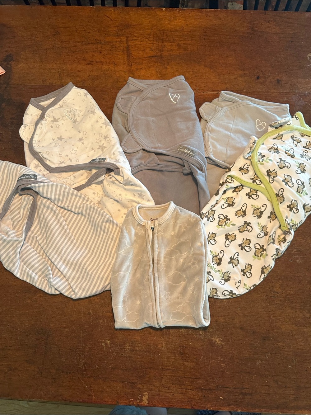 SwaddleMe Neutral Gray & Green Pattern Baby Sleep Sack Set
